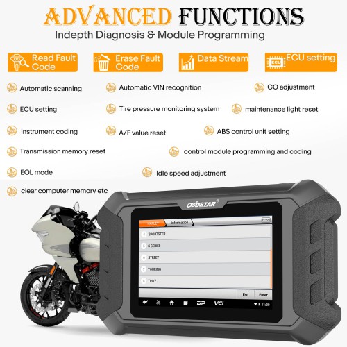 [UK/EU Ship] OBDSTAR iScan Harley Davidson Motorcycle Diagnostic Tool Support Diagnosis and Key Programming