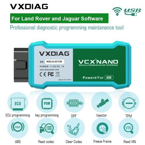 [UK/EU Ship] JLR V160 VXDIAG VCX NANO for Land Rover and Jaguar Software With WIFI