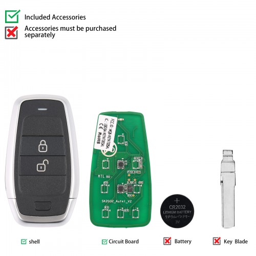 5pcs/lot AUTEL IKEYAT002AL AUTEL Independent 2 Buttons Key Smart Universal Key