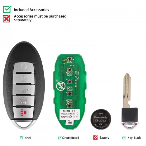 5pcs/lot AUTEL IKEYNS005AL 5 Buttons Key for Nissan