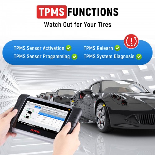 2024 Autel MaxiCOM MK808Z-TS MK808Z TS Android 11 Full Auto Diagnose TPMS Relearn Tool Bi-Directional Control Scan Tool FCA Auto Auth Battery Testing