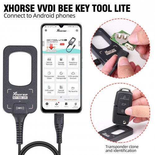 [UK/EU Ship] Xhorse VVDI Bee Key Tool Lite with 6 XKB501EN Wire Remotes
