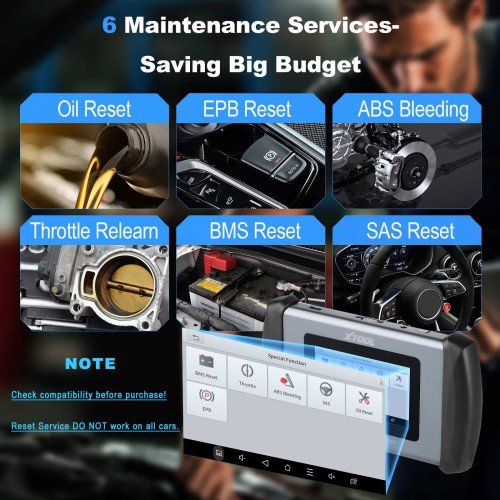 XTOOL InPlus IP508 OBD2 Scanner Diagnostic Tool with 6 Hottest Reset Services ABS Bleeding Oil Reset EPB SAS BMS Throttle Lifetime Free Update