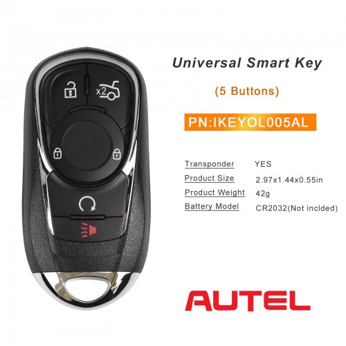 5pcs/lot AUTEL IKEYOL005AL 5 Buttons 315/433 MHz