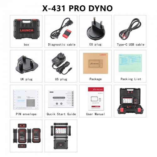 2024 Launch X431 PRO DYNO 8 inch Tablet Diagnostic Scanner OE Level Bidirectional Control 37+ Reset FCA SGW Update of X431 PROS