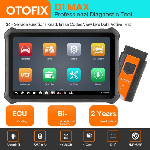2024 New OTOFIX D1 MAX Full System Diagnostics Bi-Directional Scanner 40+ Services Support ECU Coding DoIP & CAN FD