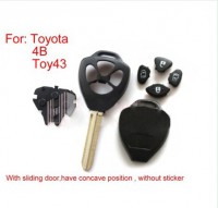 For Toyota Remote Key Shell 4 Button (without sticker) 10pcs/lot free shipping