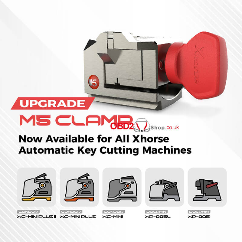 xhorse m5 clamp work with key cutting machine