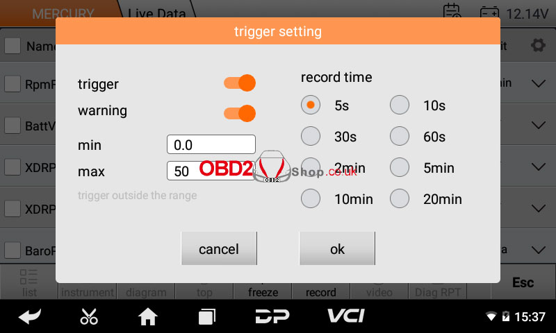 obdstar iscan mercury function display on tablet 04