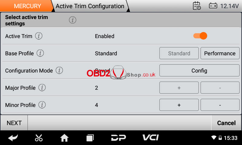 obdstar iscan mercury function display on tablet 12