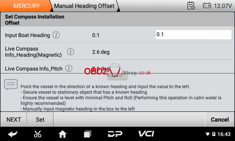 obdstar iscan mercury function display on tablet 17