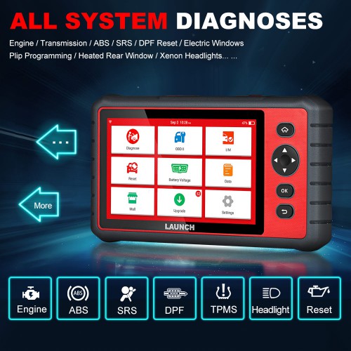 [No Tax] Launch CRP909E Full-System OBD2 Scanner with 15 Reset Service Update Online 9 Languages Supported