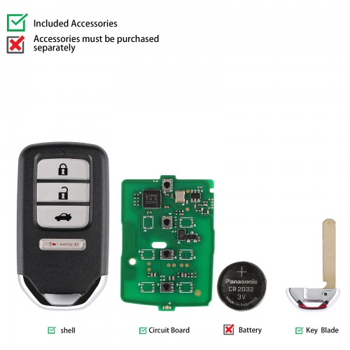 5pcs/lot AUTEL IKEYHD004AL 4 Buttons Smart Universal Key for Honda