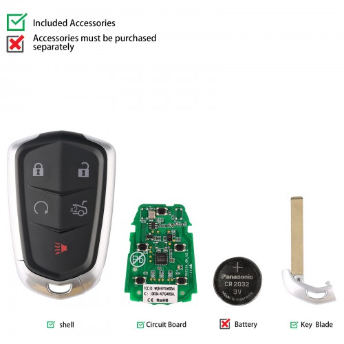 5pcs/lot AUTEL IKEYGM005AL 5 Buttons Key for GM Cadillac