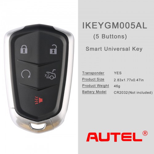 5pcs/lot AUTEL IKEYGM005AL 5 Buttons Key for GM Cadillac