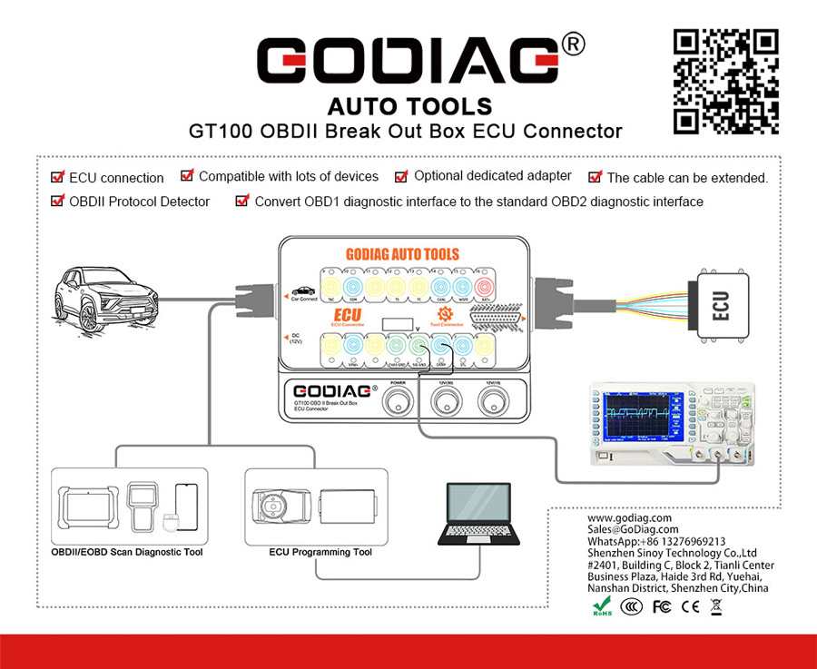 GODIAG GT100 hardware connection