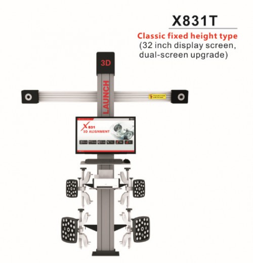 Original LAUNCH X831T X-831T 3D 4-Post Car Alignment Lifts Platform Classic Fixed Height Type 32inch Display Screen Dual-Screen Upgrade