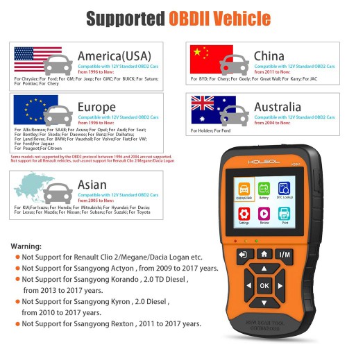 KOLSOL NEW Generation KS501 OBDII & EOBD Scan Tool for Universal Vehicles Automotive Scanner Diagnostic Tool