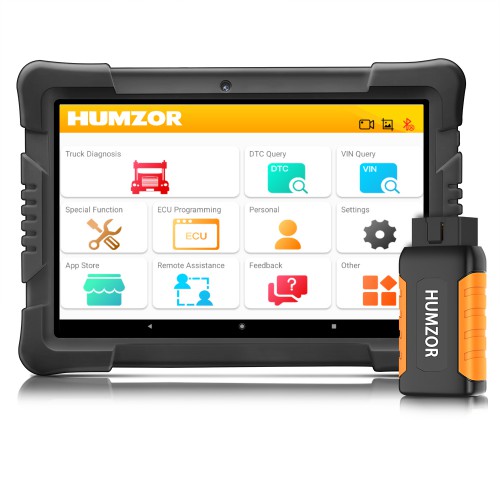 Humzor NexzDAS ND506 Plus Diagnostic Tool with 10 Inch Tablet for 12V-24V Diesel Commercial Vehicles Full Version with 10 Converters