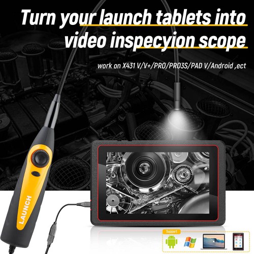Launch VSP600 Videoscope HD Inspection Camera Endoscope Viewing Video&Images of Hard-to-reach work on X431 V/X431 V+/Pros/PRO3S+/Pro5/X431 PAD VII