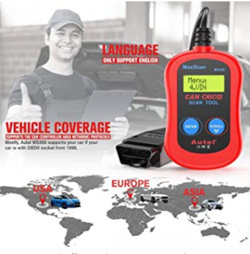 Autel MaxiScan MS300 Universal OBD2 Scanner Turn Off Check Engine Light Read & Erase Fault Codes