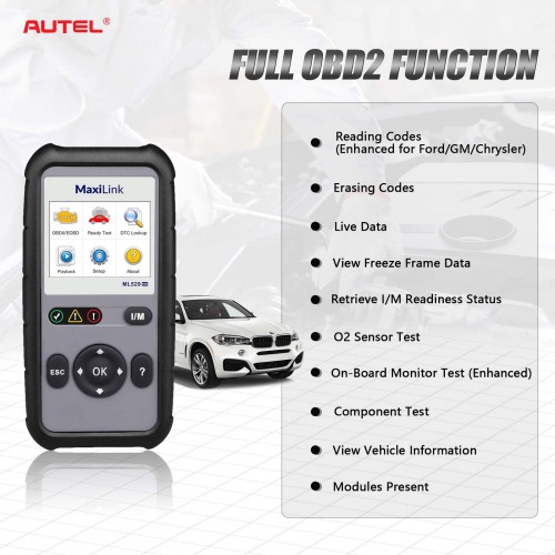 Autel MaxiLink ML529HD Code Reader Compatible with Heavy-Duty Vehicles (J1939 and J1708 Protocols) the Upgrade version of ML519