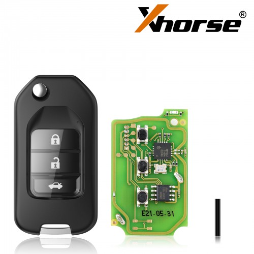 5pcs/lot Xhorse XKHO00EN Wire Remote Key Honda Flip 3 Buttons