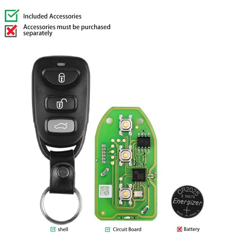 5pcs/lot Xhorse XKHY01EN Wire Remote Key Hyundai 4 Buttons