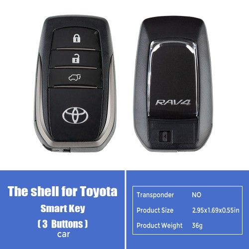 5pcs/lot XM Smart Key Shell for Toyota SUV 1692 Type RAV4 3 Buttons with logo