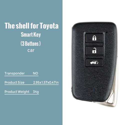5pcs/lot XM Smart Key Shell for Toyota Lexus SUV 1591 Type 3 Buttons with logo XM Key