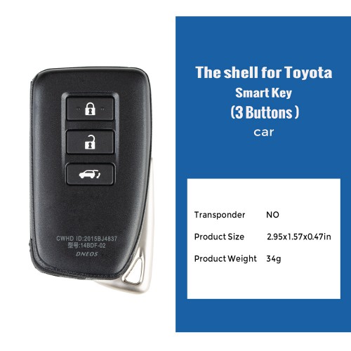 5pcs/lot XM Smart Key Shell for Toyota Lexus SUV 1663 Type 3 Buttons with logo For XM Key