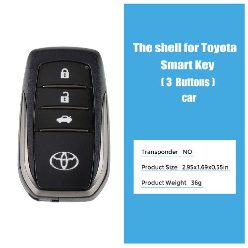 5pcs/lot XM Smart Key Shell for Toyota Truck 1689 Type 3 Buttons with logo For XM Key
