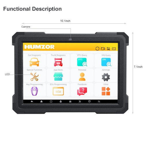 Humzor NexzDAS ND606 PLUS Gasoline And Diesel Integrated Cars And Trucks 2-In-1 Diagnostic 9.6inch Tablet
