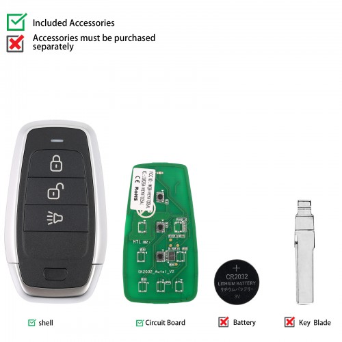 10pcs/lot AUTEL IKEYAT003AL AUTEL Independent 3 Buttons Smart Universal Key