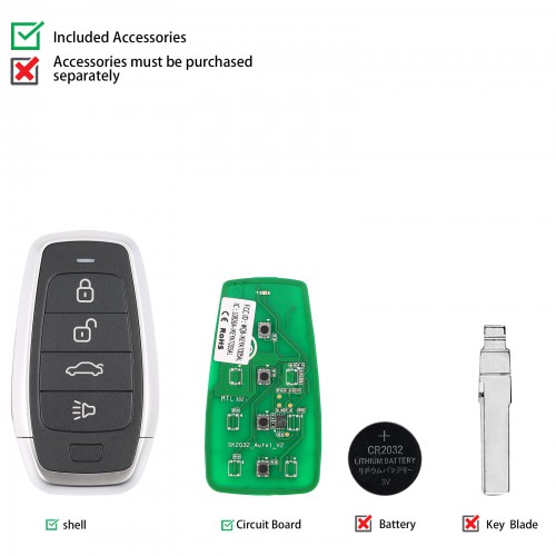 10pcs/lot AUTEL IKEYAT004CL AUTEL Independent, 4 Buttons Smart Universal Key