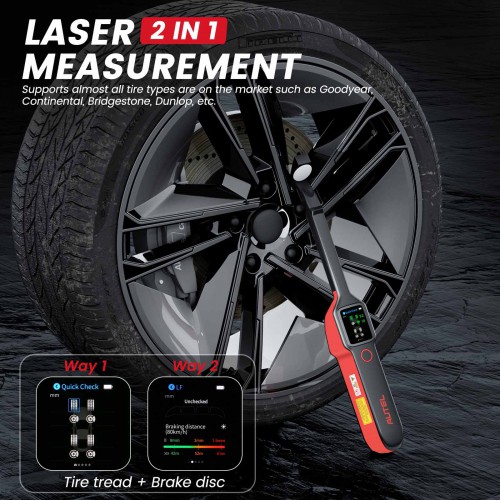 Newest Autel MaxiTPMS TBE200 Tire Brake Examiner Laser Tire Tread Depth Brake Disc Wear 2-in-1 Tester Work with ITS600
