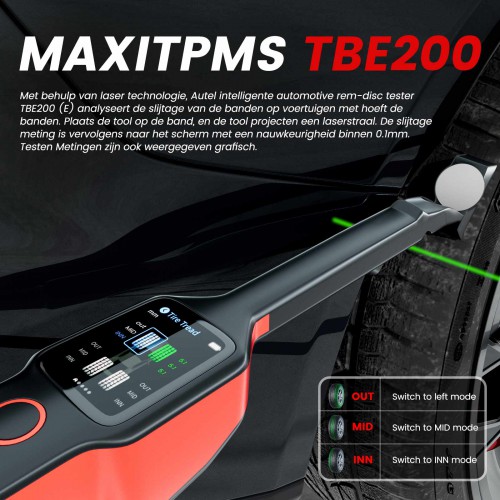 Newest Autel MaxiTPMS TBE200 Tire Brake Examiner Laser Tire Tread Depth Brake Disc Wear 2-in-1 Tester Work with ITS600