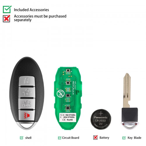 10pcs/lot AUTEL IKEYNS004AL 4 Buttons Key for Nissan