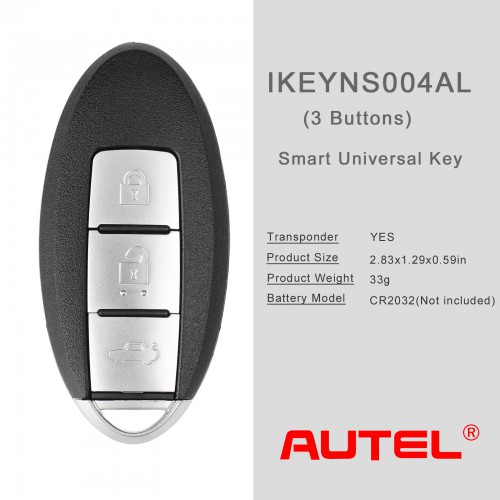 10pcs/lot AUTEL IKEYNS003AL 3 Buttons Key for Nissan