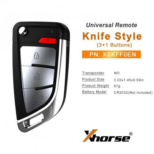 5pcs/lot Xhorse XSKFF0EN Universal Remote Blade Shape Key