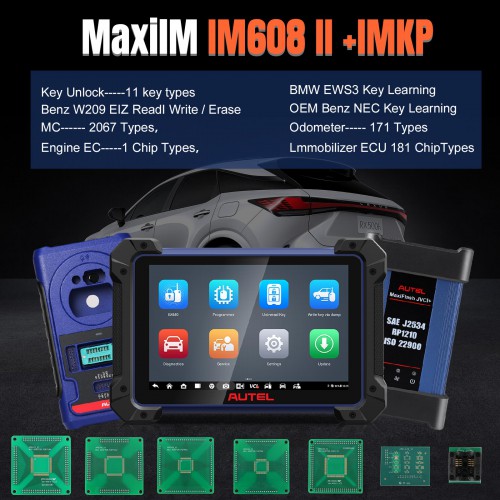 Autel MaxiIM IM608 PRO II Key FOB&Immobilizer Programming Tool Android 10 OE ECU Coding Bidirectional 36+ Services FCA SGW Free 2 OTOFIX Watches