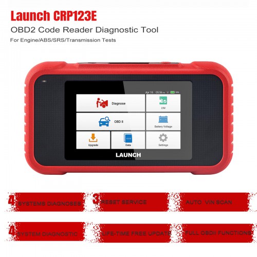Launch CRP123E OBD2 Code Reader Support  Engine/ ABS Airbag/ SRS/ Transmission Test Free Update Lifetime