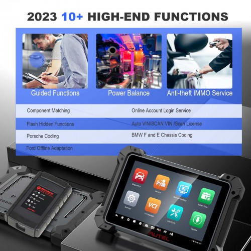 2024 Autel MaxiCOM MK908 II Automotive Diagnostic Tool Bidirectional Android 10 Advanced ECU Coding/Adaption AutoScan 2.0 36+ Services FCA AutoAuth