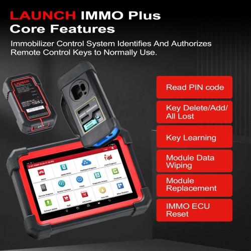 Launch X431 Immo Plus key programmer with MCU3 Adapter and X431 Immobilizer Programmer Simulator Key