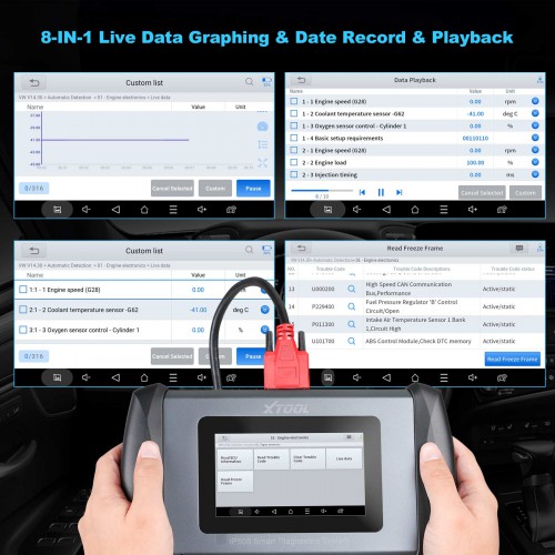 XTOOL InPlus IP508 OBD2 Scanner Diagnostic Tool with 6 Hottest Reset Services ABS Bleeding Oil Reset EPB SAS BMS Throttle Lifetime Free Update