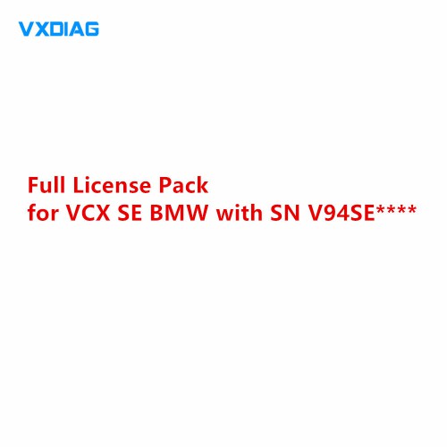 VXDIAG Full Brands Authorization License Pack for VCX SE BMW with SN V94SE****