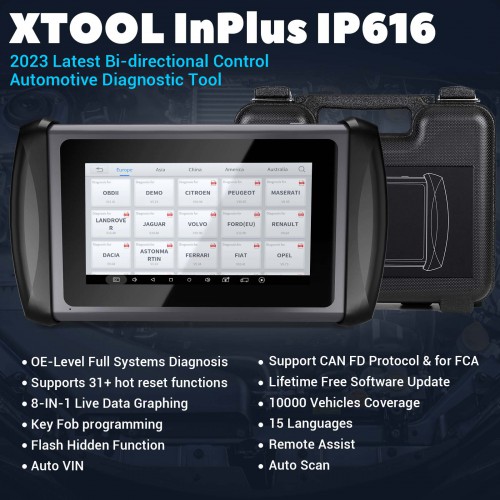Xtool InPlus IP616 OBD2 Car Automotive Diagnostic Tools with 31 Reset Services/ Full-system Diagnostic Functions Lifetime free update