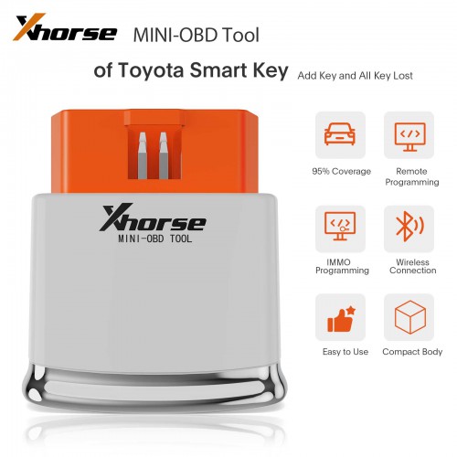 [UK/EU Ship] Xhorse Toyota MINI-OBD Tool FT-OBD XDMOT0GL Add Keys All Keys Lost  Work with MINI Key Tool / MAX/ MAX PRO