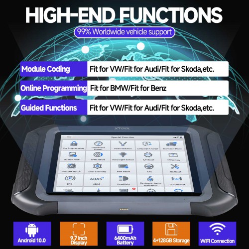 XTOOL D9S Pro Full System Diagnostic Tool ECU Coding Professional Key Programming Active Test Auto Scanner 42 Services CAN FD DoIP 3 Years Free Update