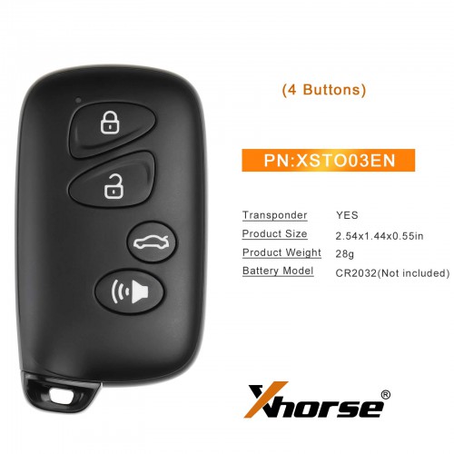 5pcs Xhorse XSTO03EN XM38 Series Universal Smart Key